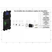 Vue éclatée des circulateurs capteur et chaudière